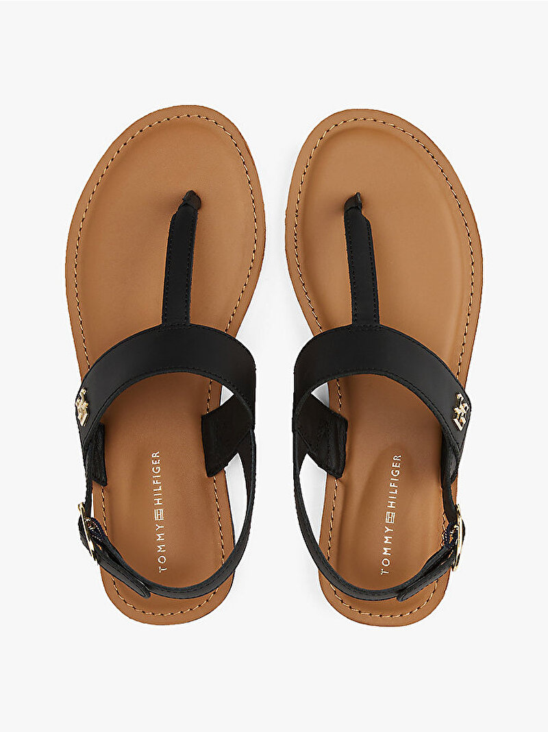 Kadın Leather Thong Sandalet Siyah FW0FW08505BDS