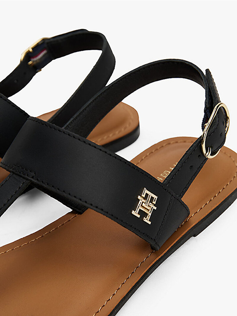 Kadın Leather Thong Sandalet Siyah FW0FW08505BDS