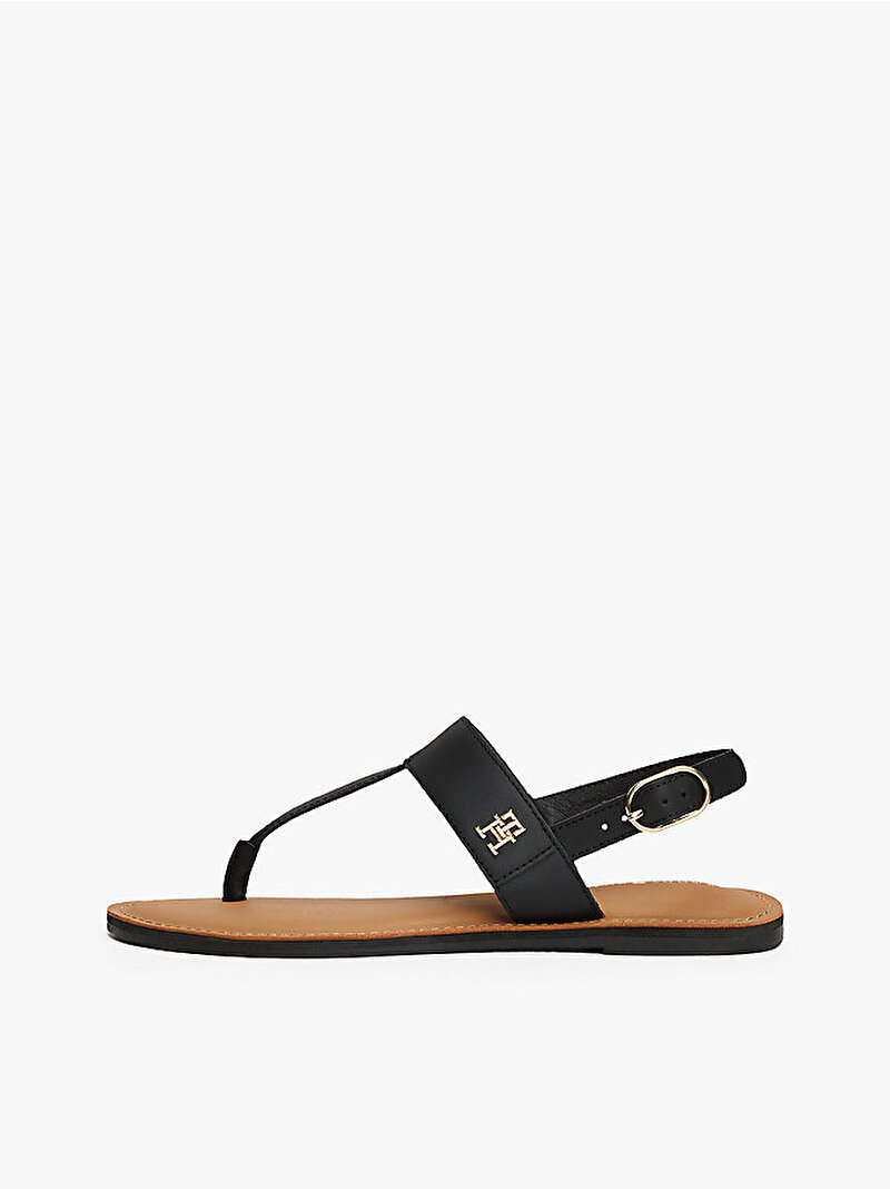 Kadın Leather Thong Sandalet Siyah FW0FW08505BDS