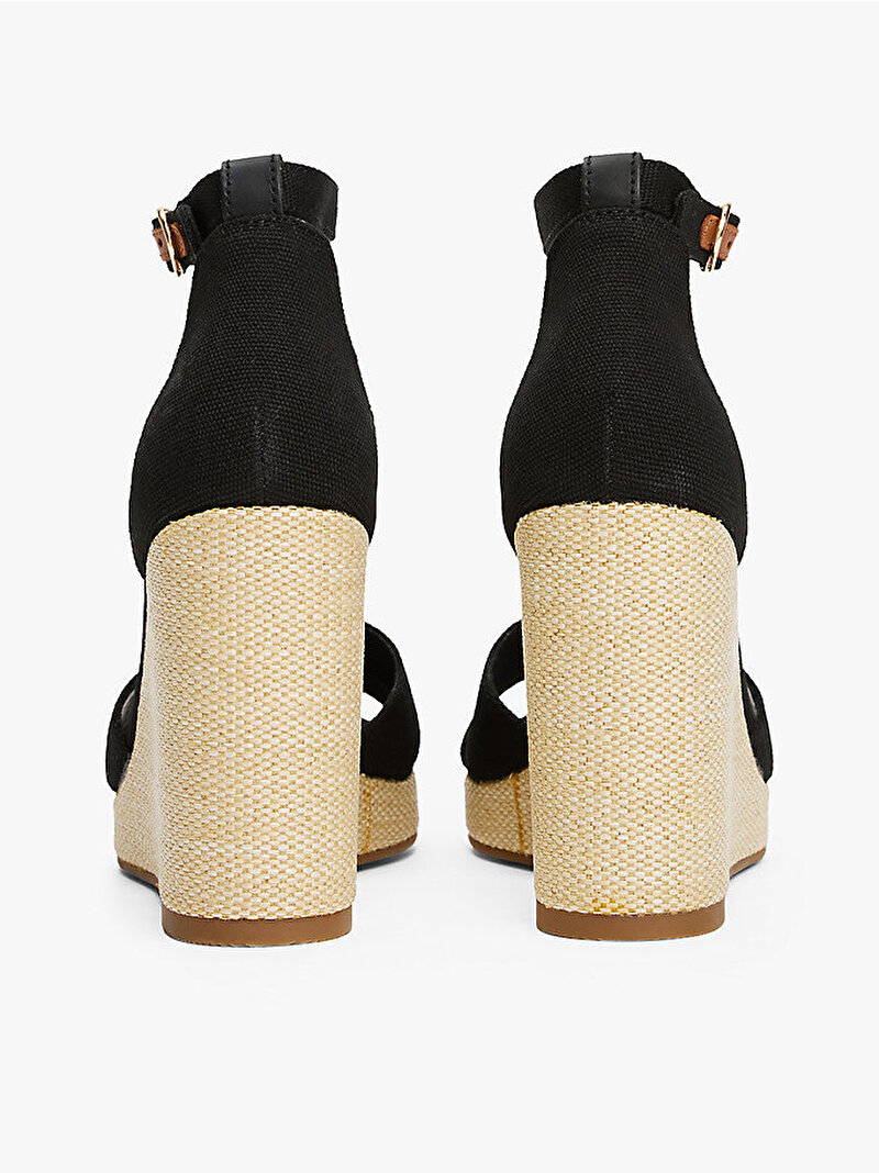 Kadın Flag High Wedge Espadril Siyah FW0FW08661BDS