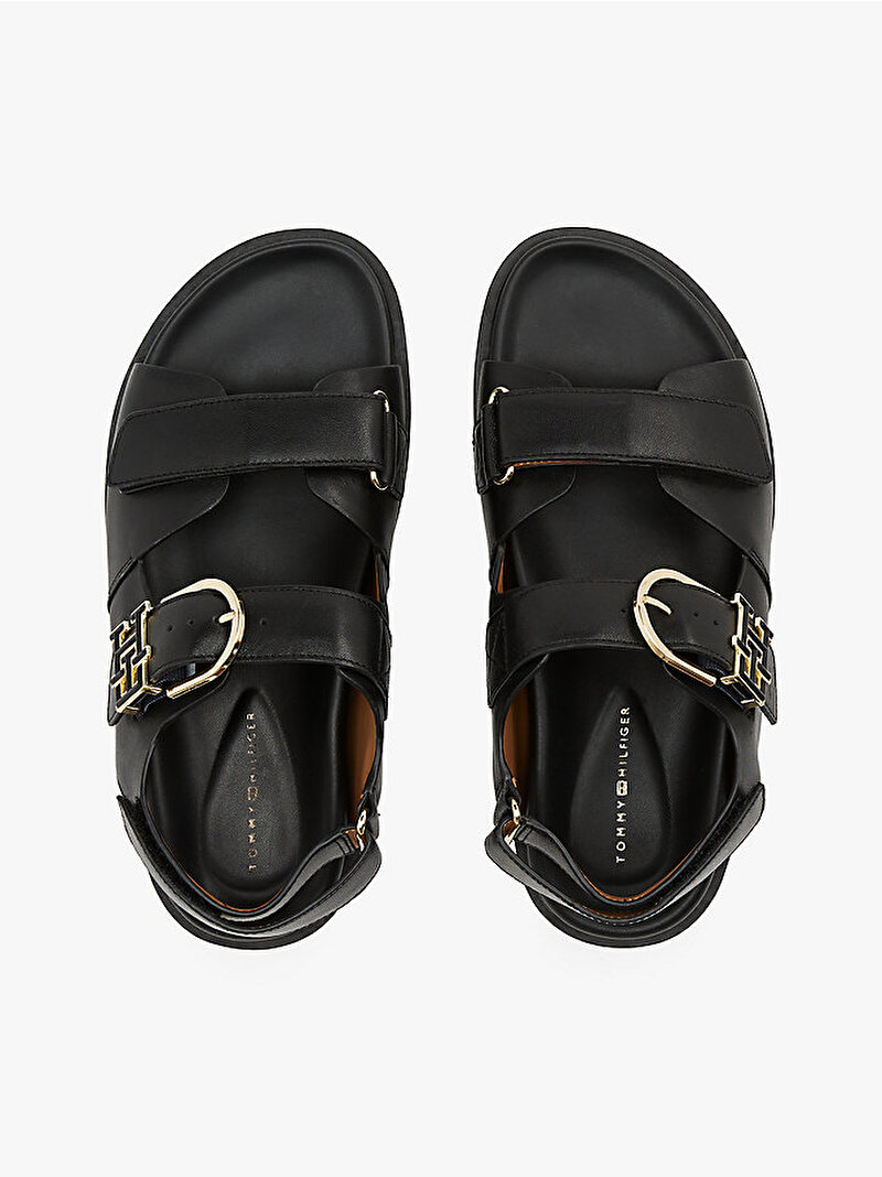 Kadın Leather Sporty Sandalet Siyah FW0FW08799BDS