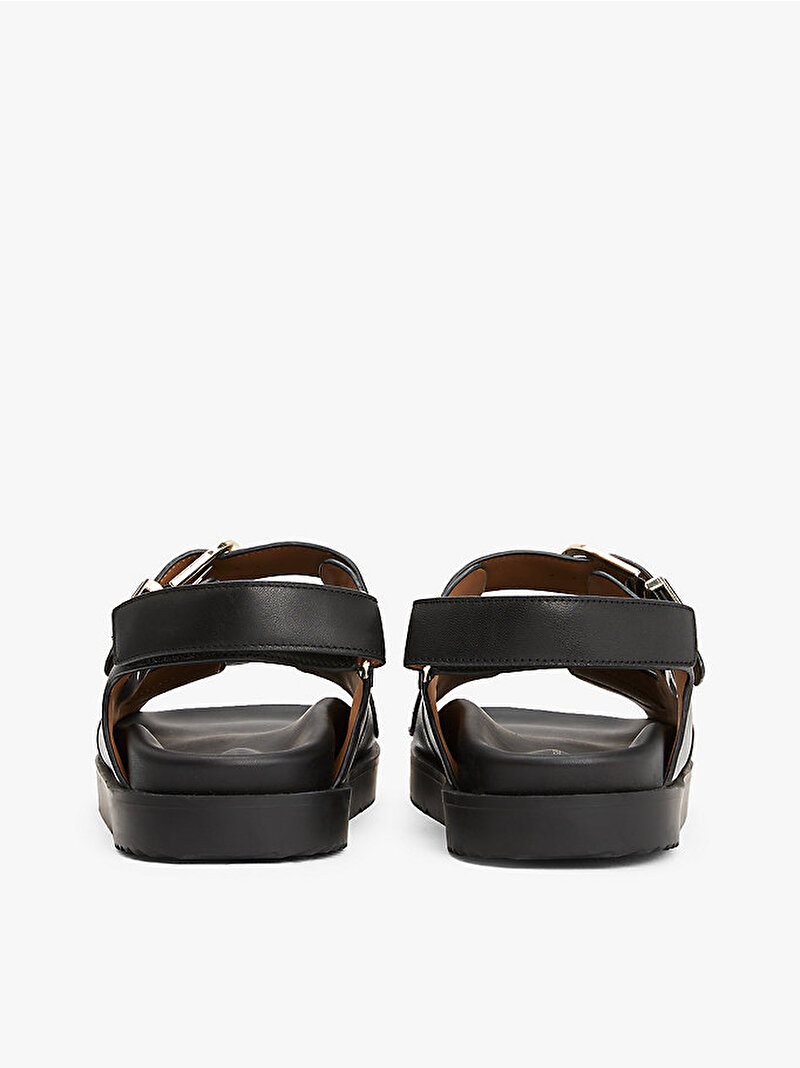 Kadın Leather Sporty Sandalet Siyah FW0FW08799BDS
