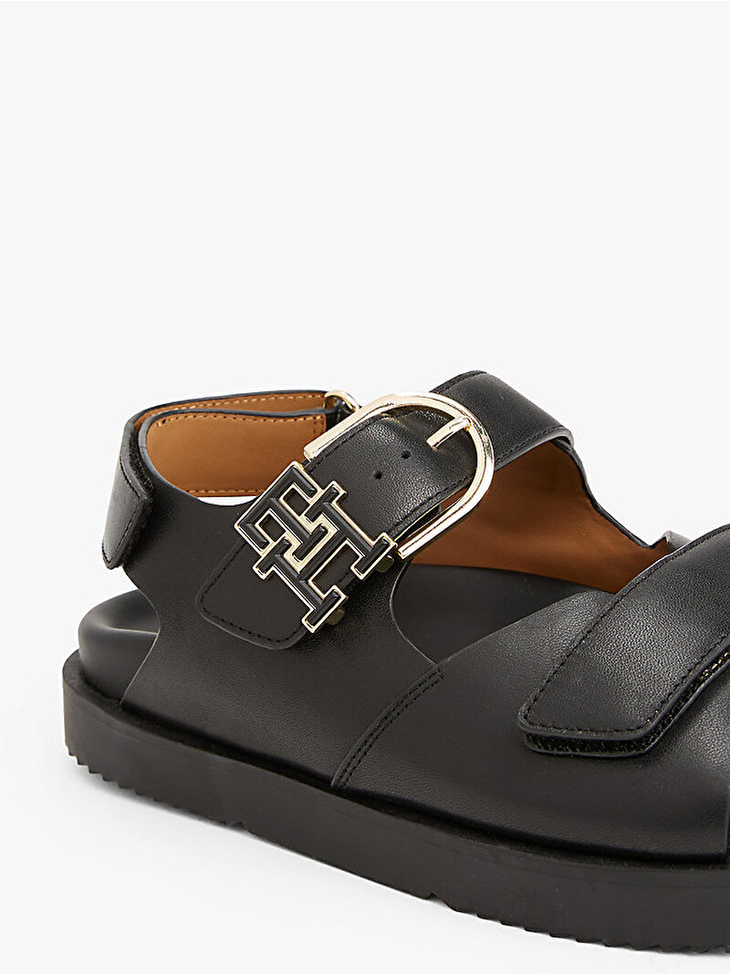 Kadın Leather Sporty Sandalet Siyah FW0FW08799BDS