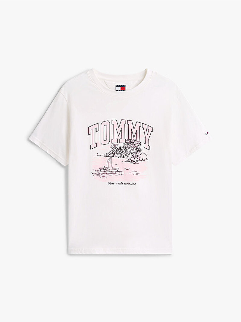 Kadın Tjw Relax Tonal Tropic T-shirt Ekru DW0DW21343YBL