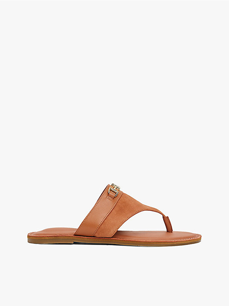 Kadın Mixed Leather Terlik Kahverengi FW0FW08506GPA