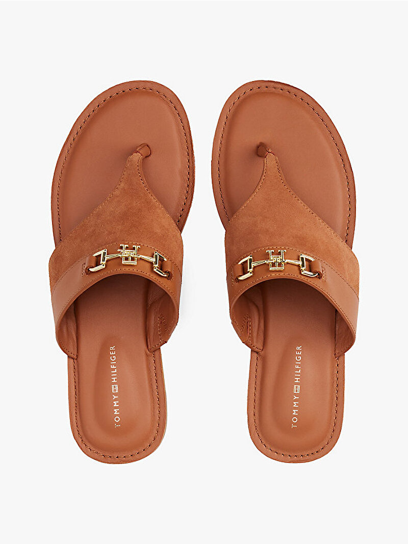 Kadın Mixed Leather Terlik Kahverengi FW0FW08506GPA