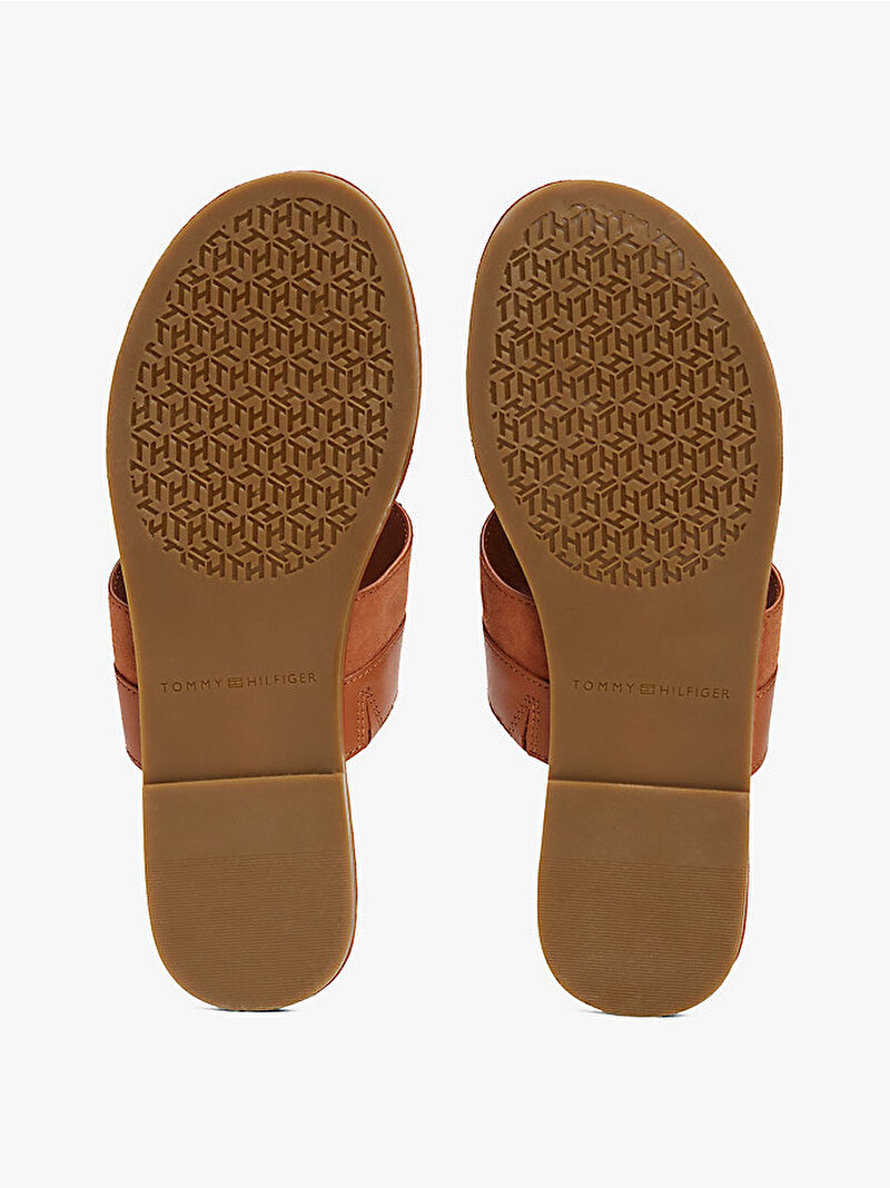 Kadın Mixed Leather Terlik Kahverengi FW0FW08506GPA