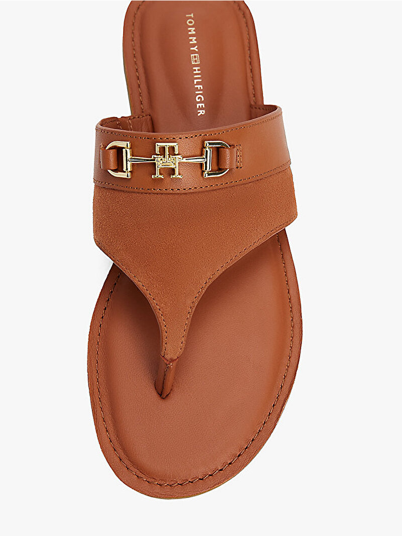 Kadın Mixed Leather Terlik Kahverengi FW0FW08506GPA