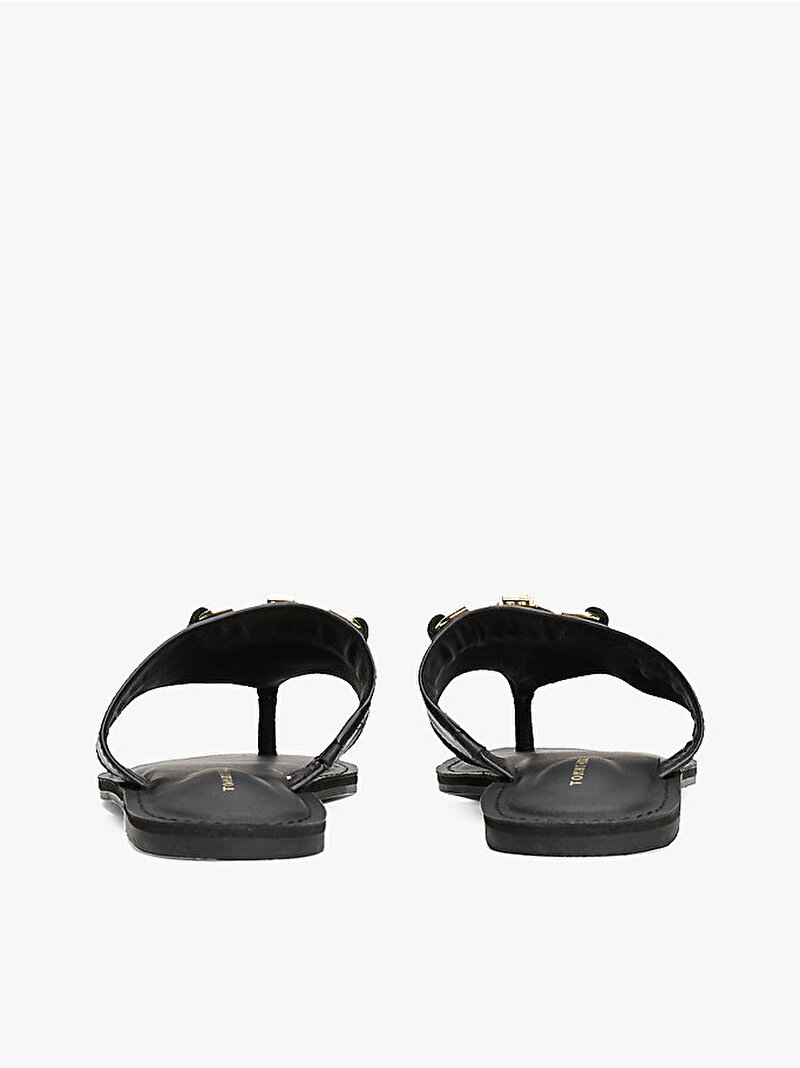 Kadın Mixed Leather Terlik Siyah FW0FW08506BDS