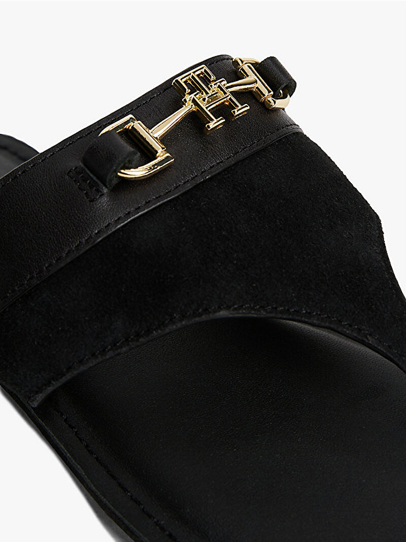 Kadın Mixed Leather Terlik Siyah FW0FW08506BDS