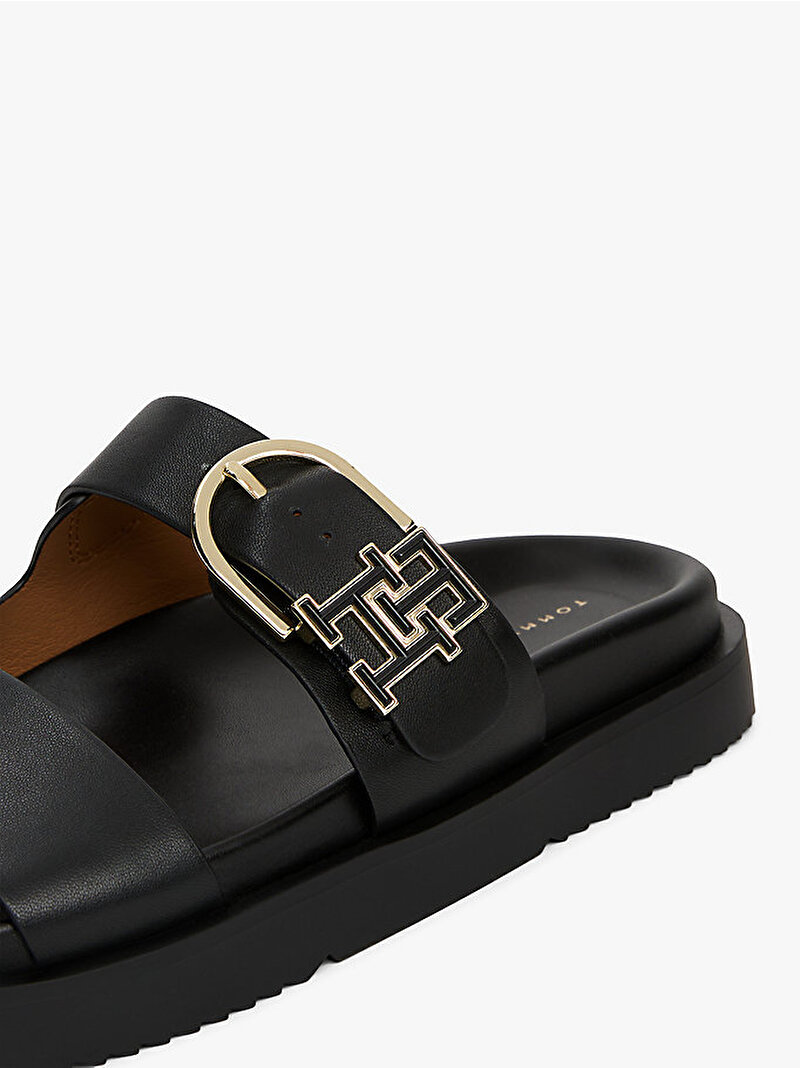 Kadın Leather Sporty Mule Terlik Siyah FW0FW08512BDS