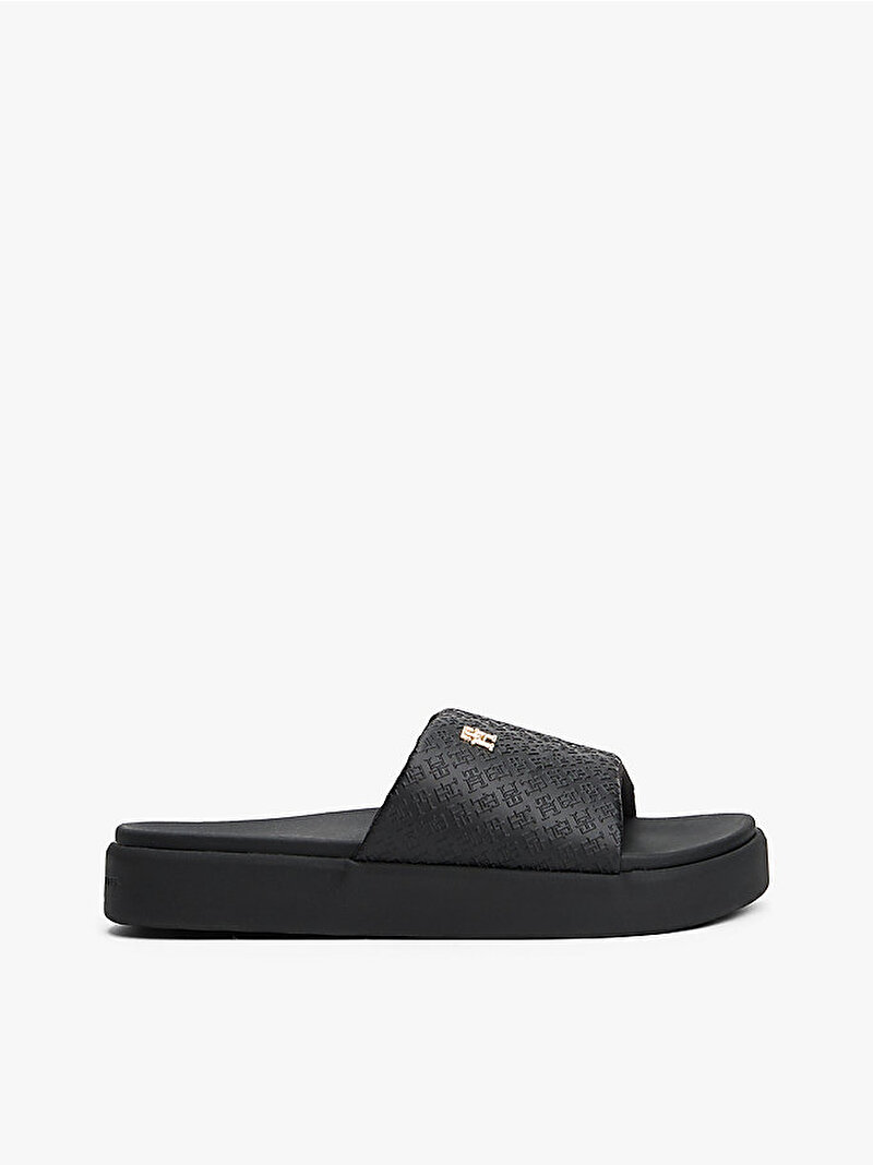 Kadın Platform Monogram Plaj Terliği Siyah FW0FW08526BDS