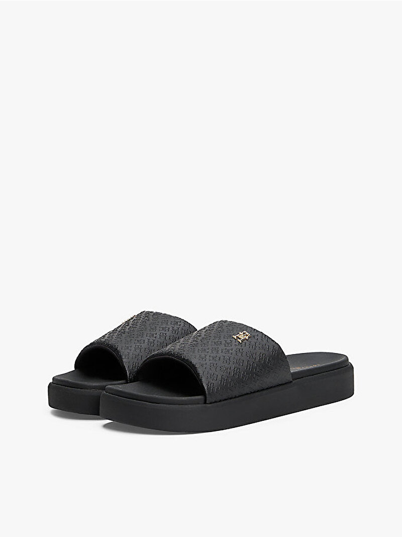 Kadın Platform Monogram Plaj Terliği Siyah FW0FW08526BDS