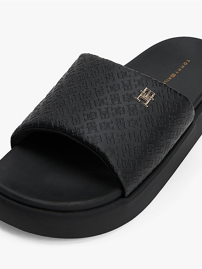 Kadın Platform Monogram Plaj Terliği Siyah FW0FW08526BDS