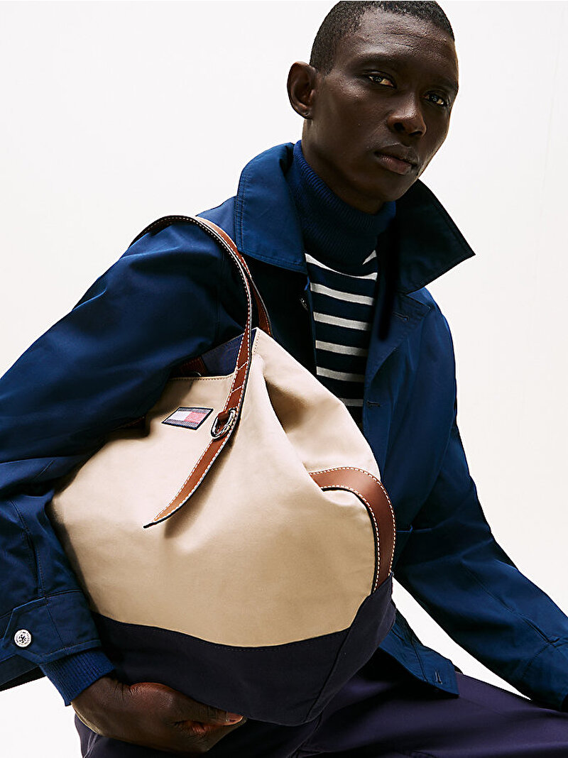 Erkek Canvas Tote Çanta Bej  AM0AM13915ACI