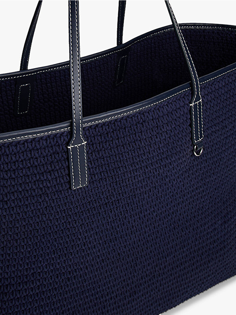 Kadın Maxi Crochet Tote Çanta Lacivert AW0AW17936DW6