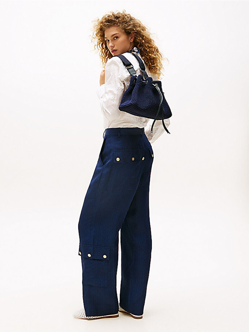 Kadın Drawstring Omuz Çantası Mavi  AW0AW18175DW6