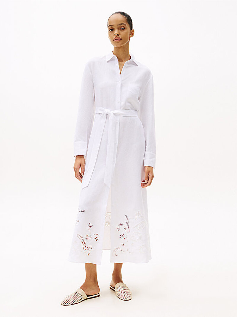Kadın Broderie Anglaise Elbise Beyaz  WW0WW45939YCF