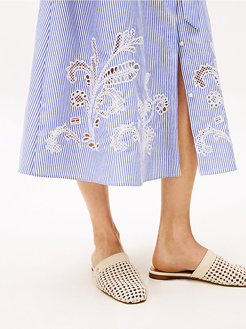 Kadın Broderie Anglaise Elbise Mavi  WW0WW446600Y9