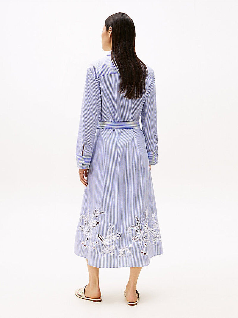 Kadın Broderie Anglaise Elbise Mavi  WW0WW446600Y9
