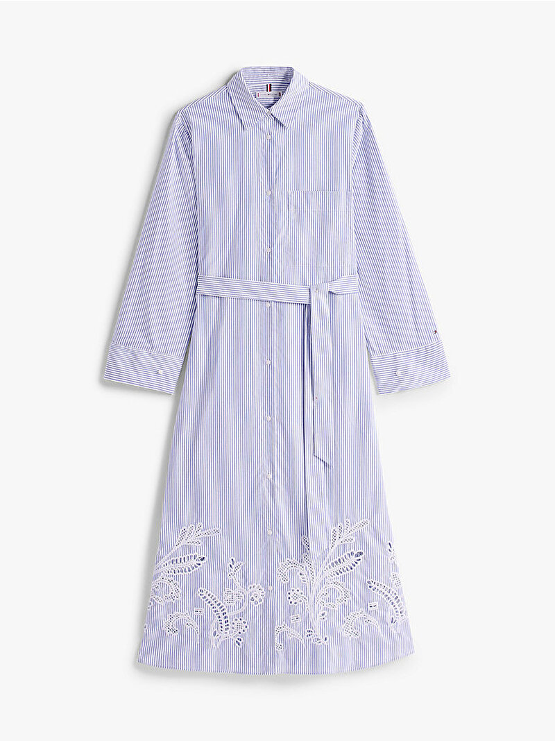 Kadın Broderie Anglaise Elbise Mavi  WW0WW446600Y9