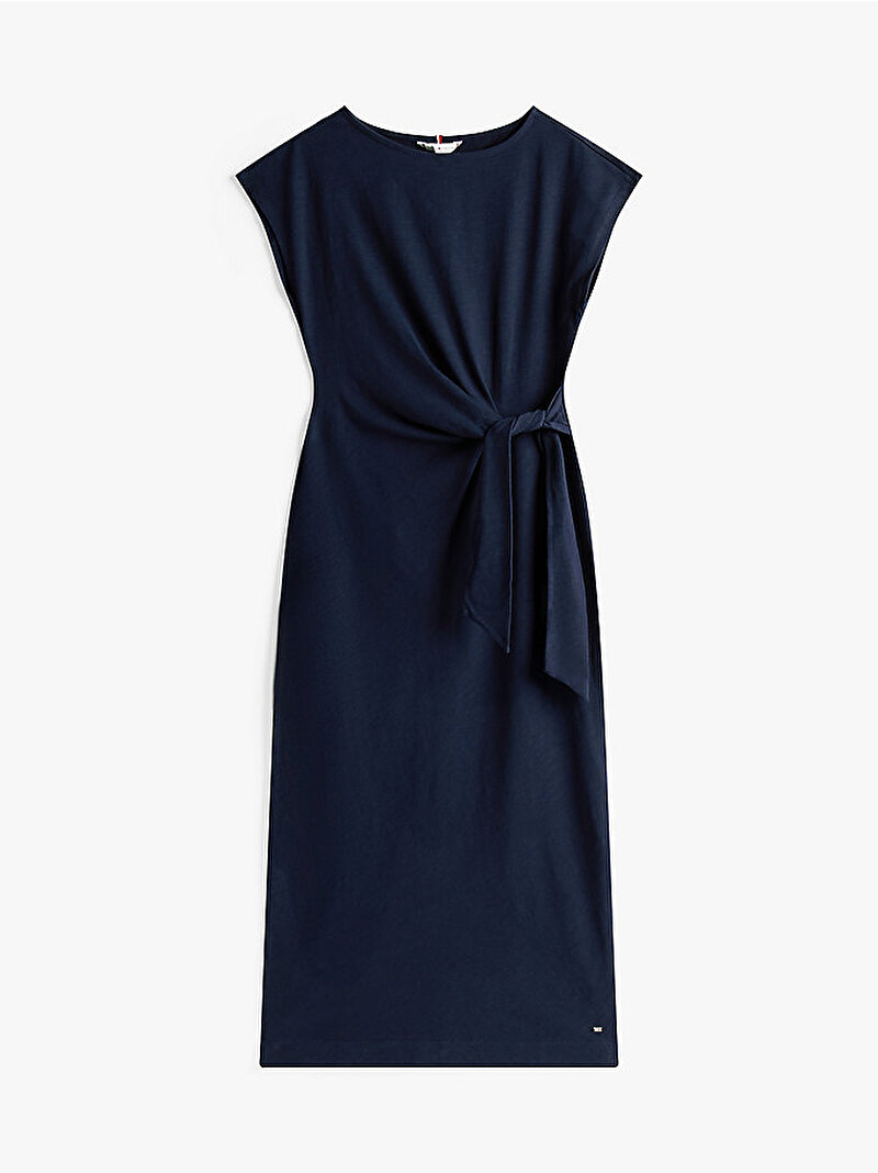 Kadın Knot Boat Neck Midi Elbise Lacivert WW0WW45159C1G