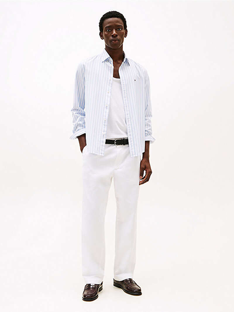 Erkek Flex Poplin Bold Gömlek Mavi  MW0MW391590A4