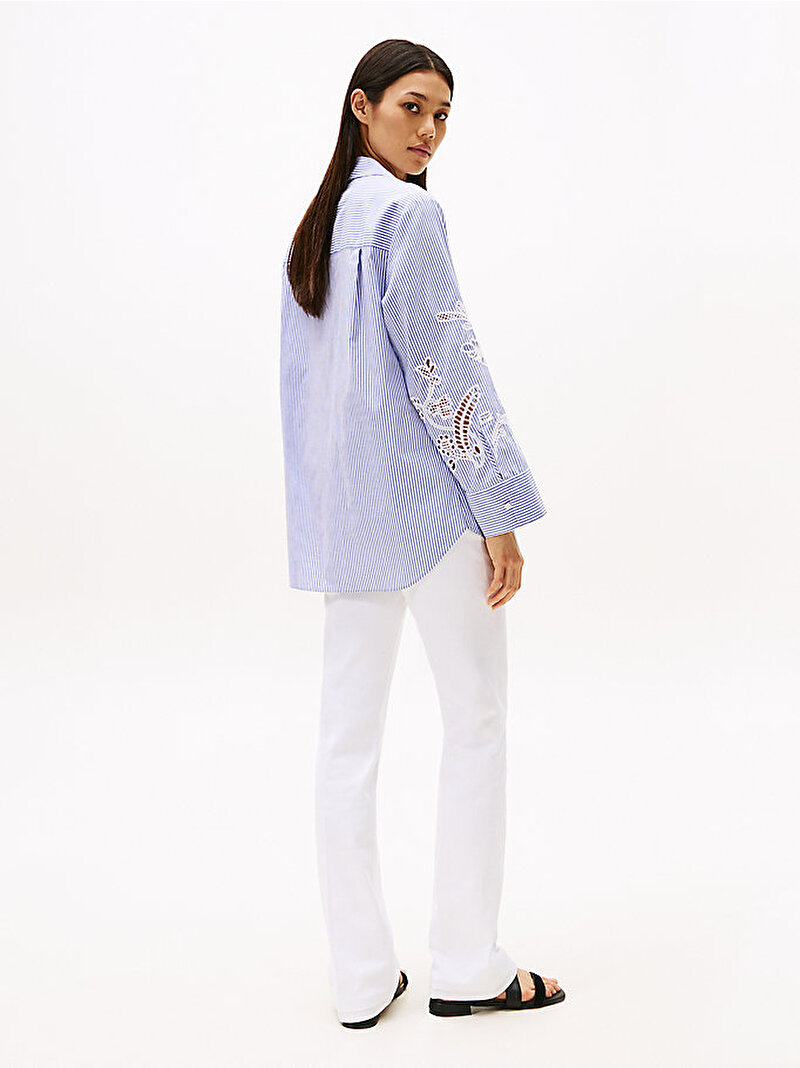 Kadın Broderie Anglaise Gömlek Mavi  WW0WW446930Y9