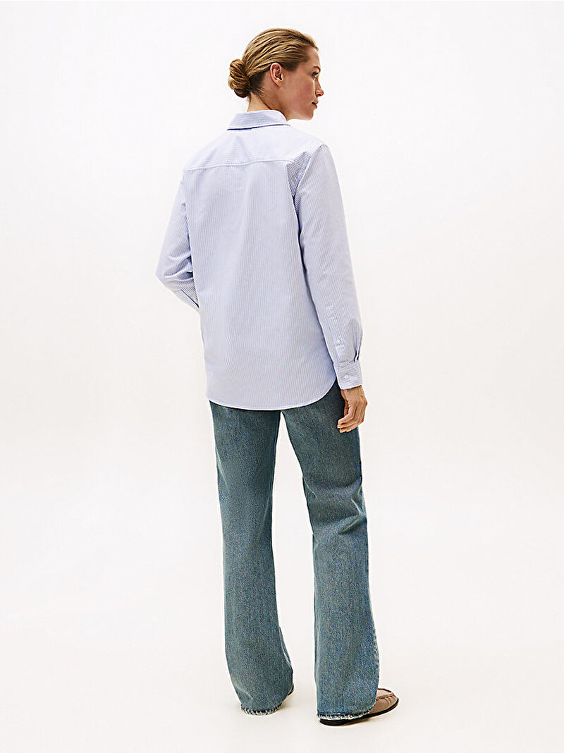 Kadın Oxford Relaxed Fit Gömlek Mavi  WW0WW4611104L