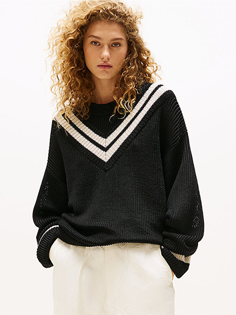 Kadın Oversize Kazak Siyah WW0WW47605BDS