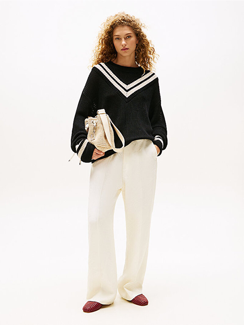 Kadın Oversize Kazak Siyah WW0WW47605BDS