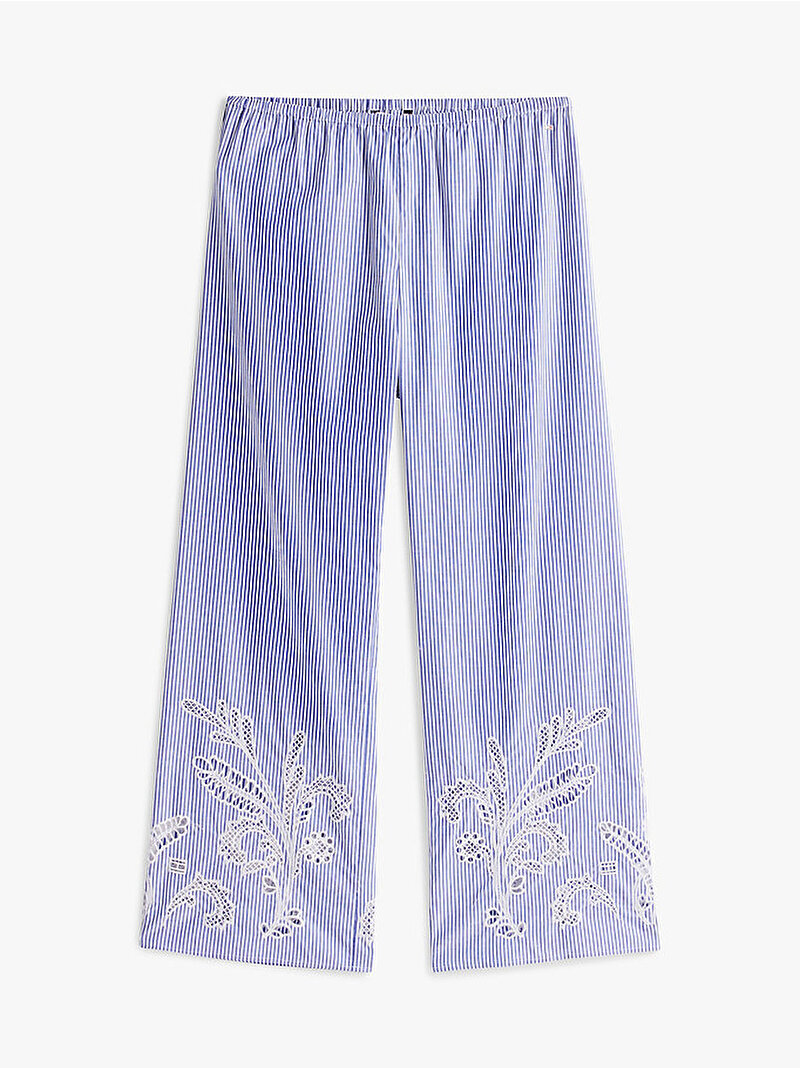 Kadın Broderie Anglaise Pantolon Mavi  WW0WW461080Y9