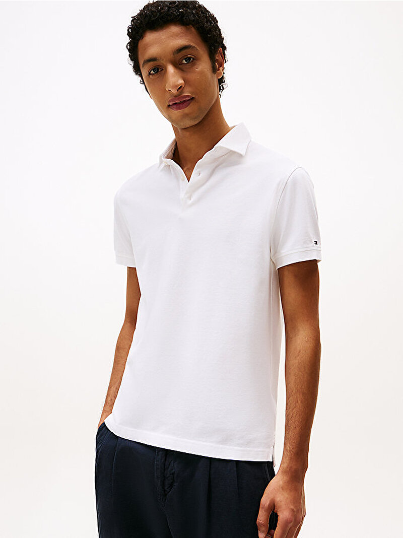 Erkek Dc Spread Collar Polo T-shirt Beyaz  MW0MW38745YCF