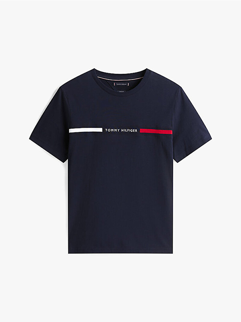 Erkek Hilfiger Chest T-shirt Lacivert MW0MW36498DW5