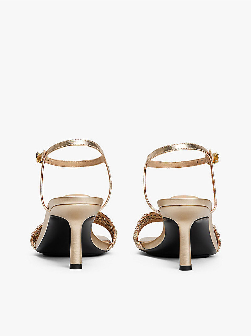 Kadın Metallic Leather Kitten Topuklu Ayakkabı Gold FW0FW086110HS