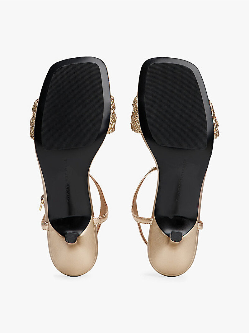 Kadın Metallic Leather Kitten Topuklu Ayakkabı Gold FW0FW086110HS