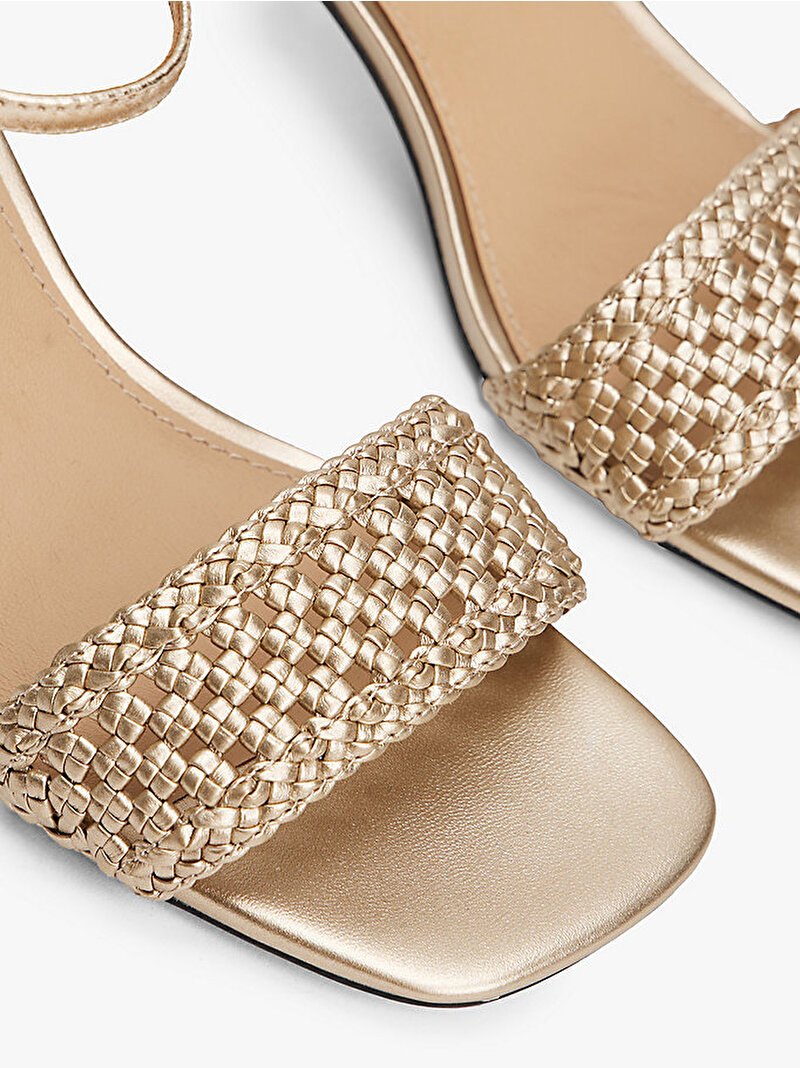 Kadın Metallic Leather Kitten Topuklu Ayakkabı Gold FW0FW086110HS