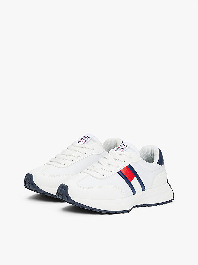 Çocuk Unisex Flag Low Cut Lace Up Sneaker Beyaz  EF00033877336