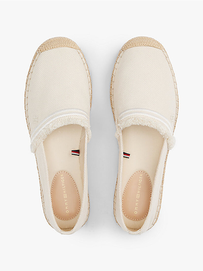 Kadın Fringe Canvas Closed Espadril Bej  FW0FW08881ACJ