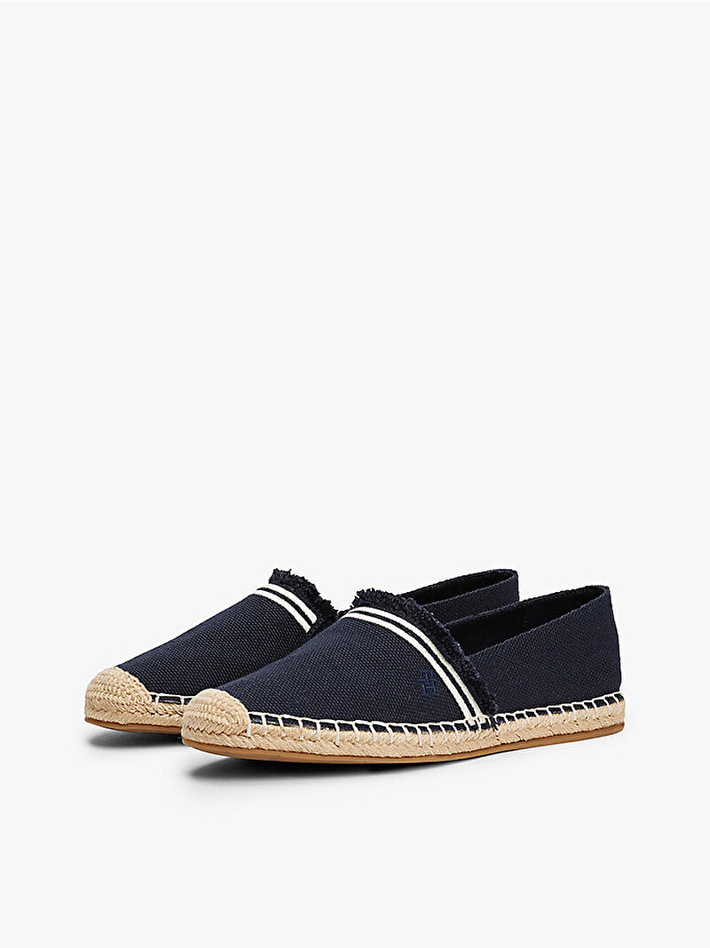 Kadın Fringe Canvas Closed Espadril Mavi  FW0FW08881DW6