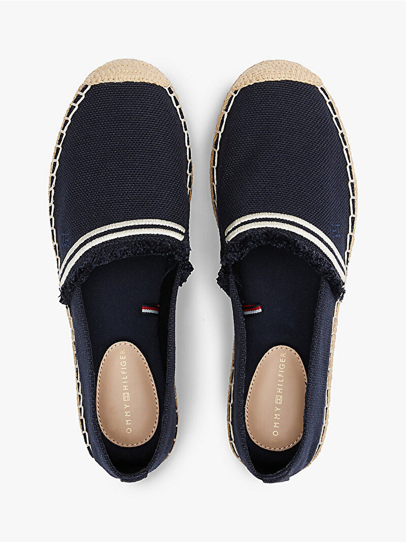 Kadın Fringe Canvas Closed Espadril Mavi  FW0FW08881DW6