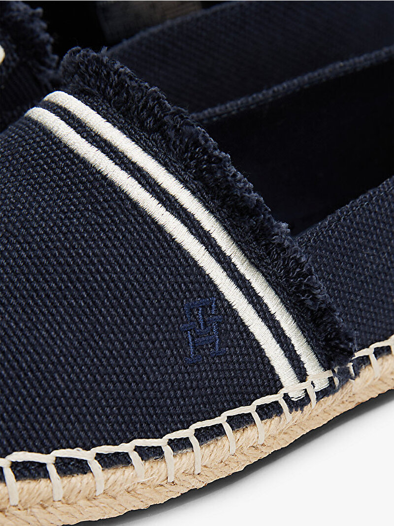 Kadın Fringe Canvas Closed Espadril Mavi  FW0FW08881DW6