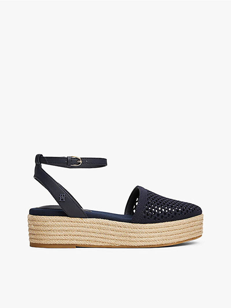 Kadın Knit Mesh Espadril Topuklu Sandalet Mavi  FW0FW08743DW6