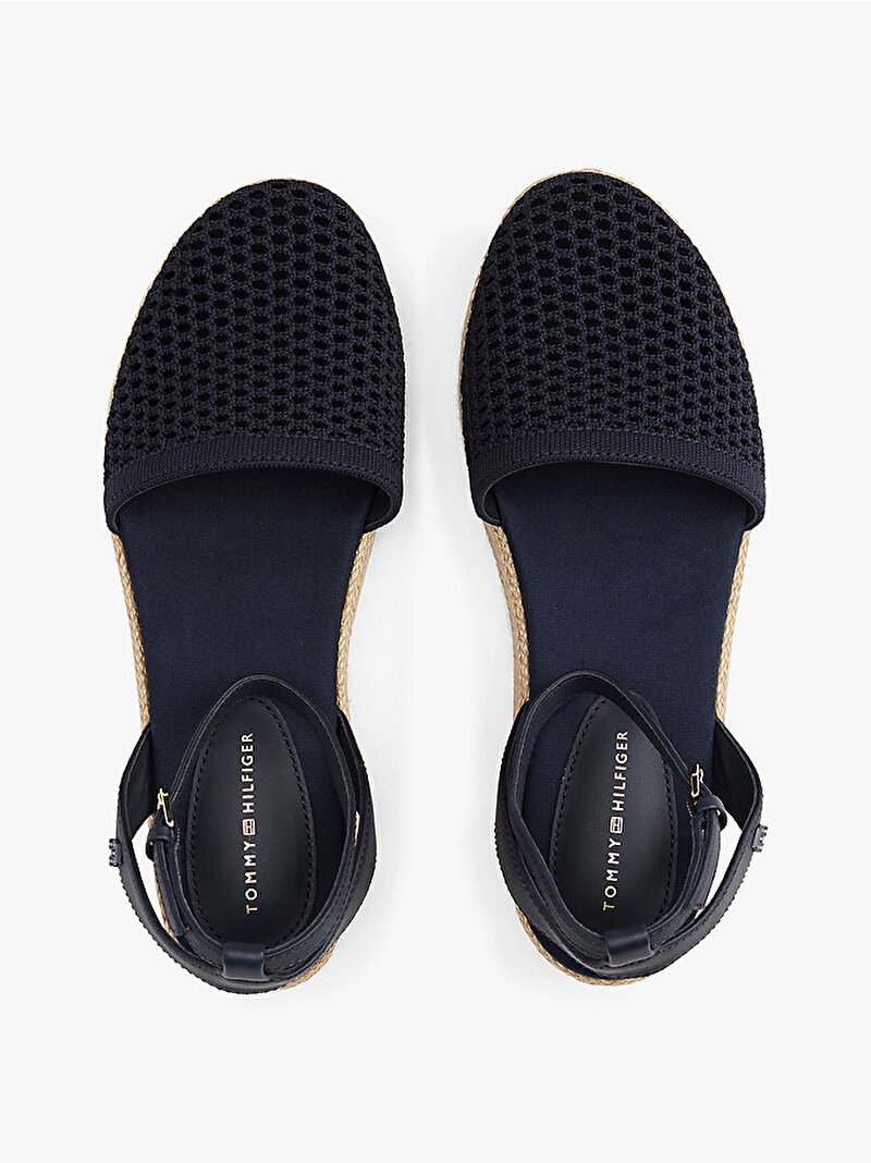 Kadın Knit Mesh Espadril Topuklu Sandalet Mavi  FW0FW08743DW6