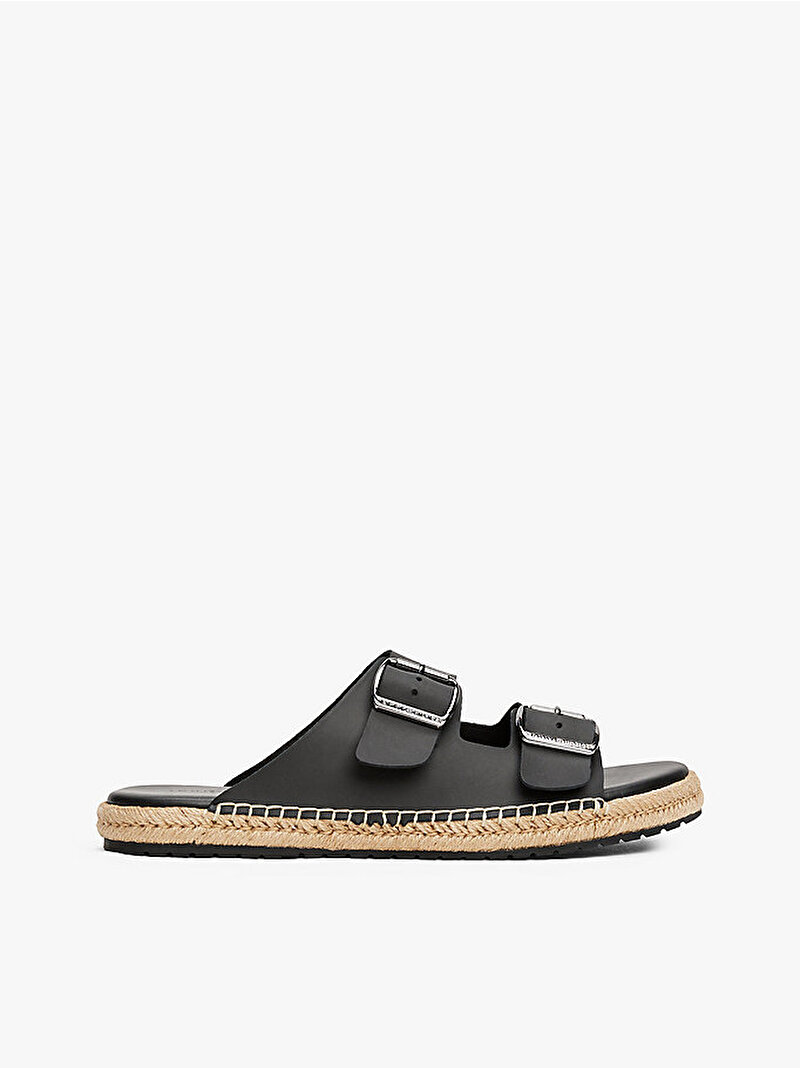 Erkek Flex Jutte Hilfiger Espadril Terlik Siyah FM0FM05646BDS