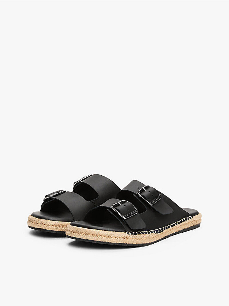 Erkek Flex Jutte Hilfiger Espadril Terlik Siyah FM0FM05646BDS