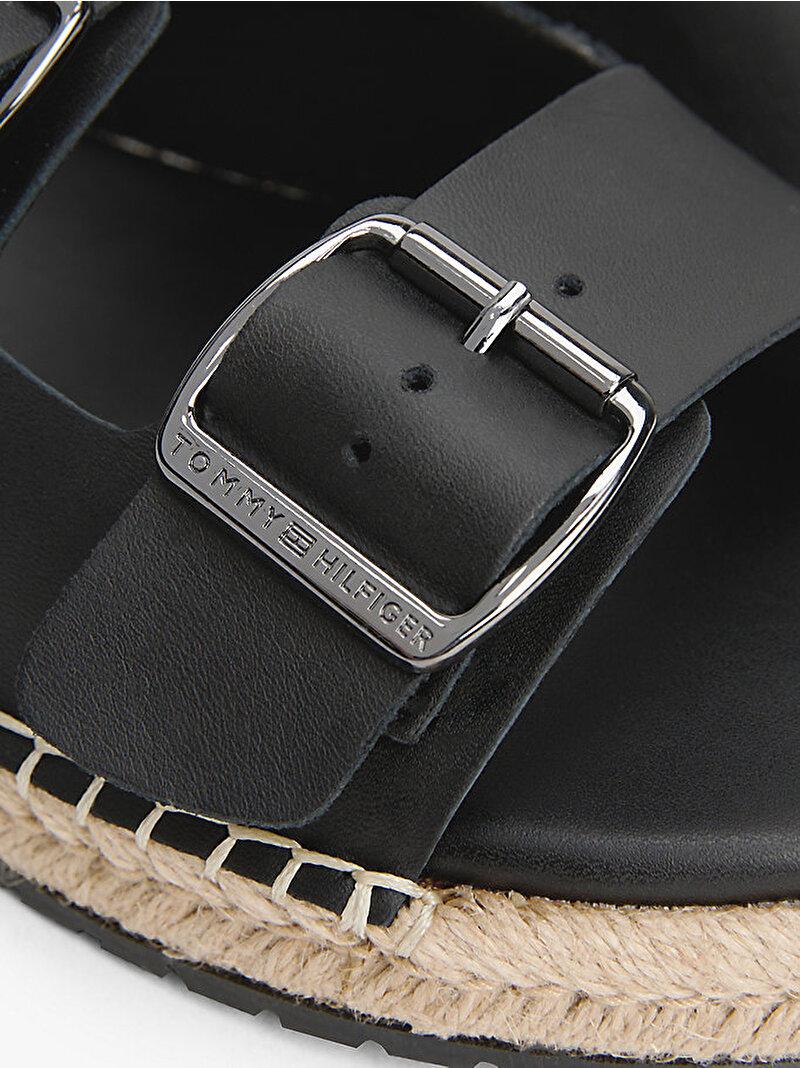Erkek Flex Jutte Hilfiger Espadril Terlik Siyah FM0FM05646BDS