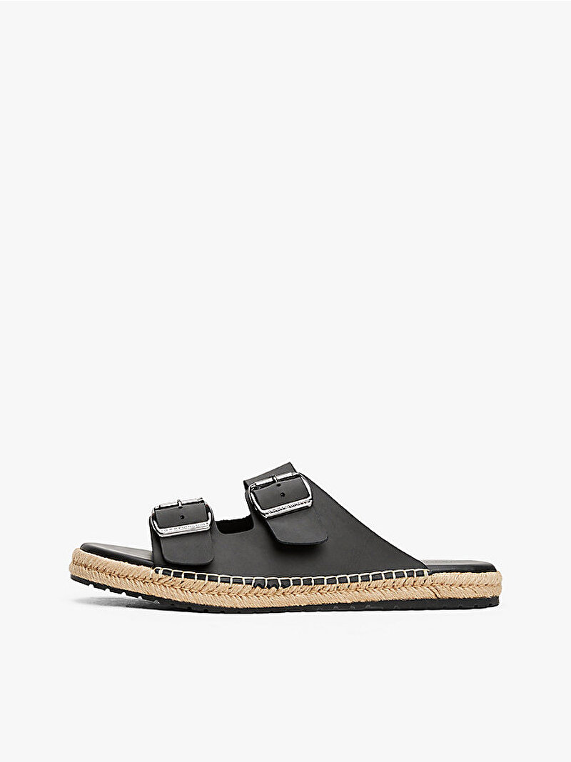 Erkek Flex Jutte Hilfiger Espadril Terlik Siyah FM0FM05646BDS