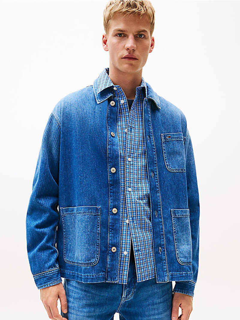 Erkek Chore Denim Ceket Mavi  DM0DM212411A5