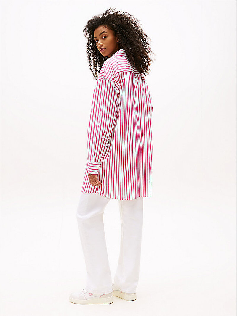 Kadın TJW Oversize Mini Gömlek Elbise Pembe  DW0DW211220D5